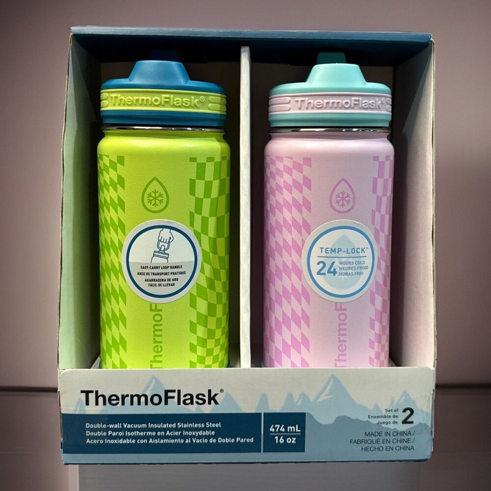 ThermoFlask Double Wall Vacuum Insulated Stainless Steel 2-Pack Water Bottle